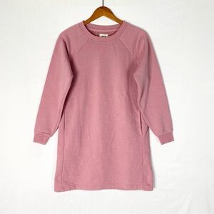 Pact Organic Cotton‎ Sweatshirt Dress Size Small along Sleeve Rose Crewneck